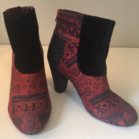 Textured heeled Desigual Ankle Boots size 38 - Picture 4 of 13
